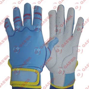Guantes de bateo de béisbol con puños cortos azul claro de nuevo diseño Guantes de béisbol y softbol de alta calidad para jóvenes y adultos - Product Image 1