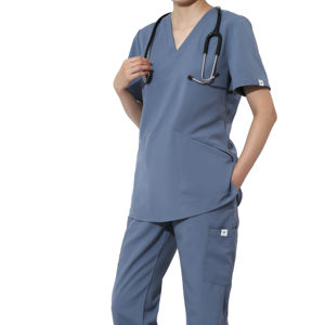 Ensembles de gommages médicaux pour femmes les plus vendus en toile souple en Spandex respirant fabrication en gros d'uniformes pour hôpitaux - Product Image 1
