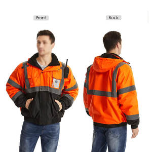 Chaqueta de manga larga de alta visibilidad personalizada seguridad naranja Hi Vis con chaquetas con logotipo a la venta buena calidad - Product Image 2
