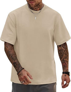 Mens Oversized Heavyweight 100% Cotton Crew <b>Neck</b> Summer Thick Tee Comfortable & Stylish Oversized T-Shirts for Men - Product Image 6
