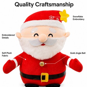 Peluche de Noël en gros, Père Noël en peluche, jouet en peluche doux rembourré de coton PP, cadeau de vacances, décoration, OEM personnalisé - Product Image 3