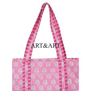 Sac fourre-tout bohème vintage imprimé à la main en Inde, deux anses, fermeture ouverte, sac à bandoulière pour femme, cadeau d'anniversaire, hiver - Product Image 2