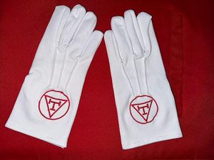 Gants maçonniques en coton blanc Regalia pour broderie artisanat point de croix et couture - Product Image 3