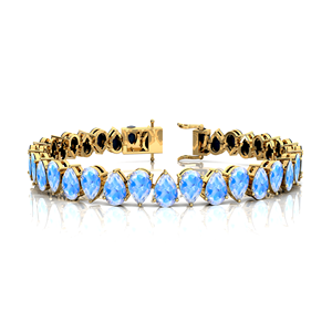 New Arrival Natural Rainbow <b>Moonstone</b> Pear Cut Gemstone Tennis Chain <b>Bracelet</b> 14K Solid Gold Fine Jewelry Direct Manufacturer - Product Image 3