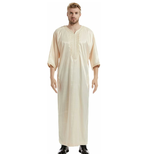 Vêtements islamiques Thobes Jubbah marocain avec logo personnalisé manches longues grandes tailles broderie Thobe Design - Product Image 3