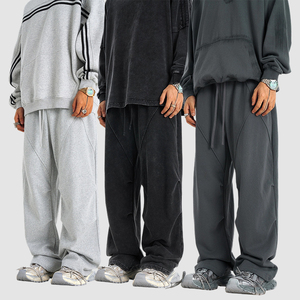 Pantalones Joggers de Punto Lavado para Hombre, Otoño/Invierno 2026, Estilo Urbano, Corte Holgado Informal, Pierna Recta Básica, Tejido Grueso - Product Image 2