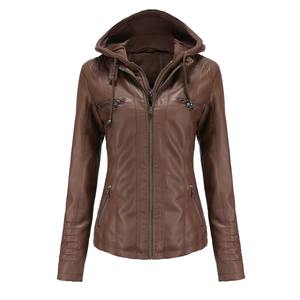 Chaqueta Clásica de Primavera y Otoño para Mujer, Estilo Nuevo, con Capucha, de PU, Tejido Fino, Informal y Cómoda - Product Image 3