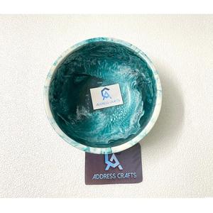 Noël décor à la maison résine bol de service ensemble de vaisselle coulé à la main bols en résine tourbillon blanc résine vaisselle stockage bol plateaux - Product Image 2