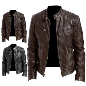 Customizable Men's Genuine Cowhide Leather <b>Jacket</b> Long & <b>Thin</b> <b>Waterproof</b> Breathable Winter Low Price OEM Serviced Made Pakistan - Product Image 2