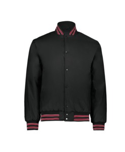 Chaqueta Bomber con Capucha Unisex Premium 2025, Negra con Tiras Rojas, Tela de Lona, Estilo Vintage, para Invierno en Chicago - Product Image 1