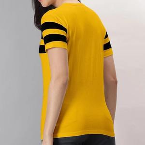 Nueva Camiseta de Moda para Mujer, Personalizada, de Algodón a Rayas, de Manga Corta, Cuello en V, Estampado de Leopardo, Corte Regular, Informal, Ecológica - Product Image 3