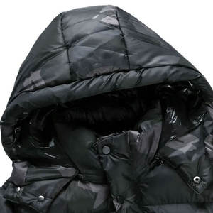 Chaqueta de plumón de nailon y poliéster ligera para hombre, abrigo cortavientos impermeable con capucha, chaqueta acolchada térmica acolchada con aislamiento - Product Image 4