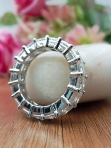 Anillo de tendencia Hip Hop de oro de 10K y 18K de lujo para hombre, Baguette redondeada de diamante Natural VVS completo para bodas, fiestas, disfraz clásico - Product Image 5