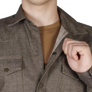 Chemise de travail en denim pour homme - FABRI Olive Melange - Product Image 3