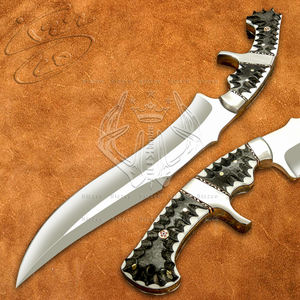 Acero D2 hecho a mano personalizado-Cuchillo de caza Bowie Full Tang Sub Hilted con Funda de cuero, agarre ergonómico de micarta, regalo ideal - Product Image 1