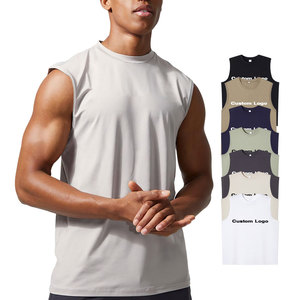 High Quality Custom Print logo Men Sleeveless Blank <b>T</b>-shirt Gym Fit Cotton Plus Size Crew Neck Tank Top for Manufacture - Product Image 1