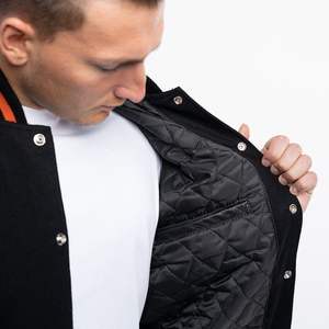 High Burn Orange Striped Letterman Varsity Jacket Winter College Chaqueta de béisbol CollegeBaseballjacket para hombres DDP Shipping - Product Image 3