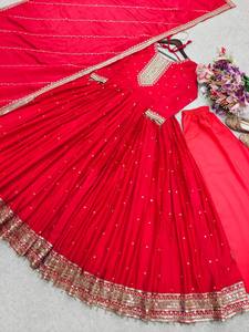 Salwar Kameez Moderno de Moda para Fiesta, Económico, Hermoso, de Seda Chinnon con Estampado Digital - Product Image 6