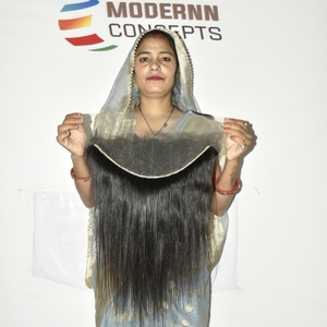 Extensions de cheveux vierges indiennes 100% alignées sur les cuticules, longues, 13*6 HD Frontal, lisses, ondulées, tissées, cheveux humains, vente en gros - Product Image 4