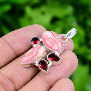 Pendentif rotatif JESSICA CREATION en argent sterling 925 plaqué or avec rhodochrosite rose, élégant et tendance, par un créateur tiers - Product Image 3