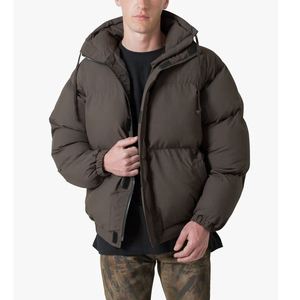 Fabricant de vêtements OEM veste bouffante personnalisée pour hommes mode promotionnelle manteau d'hiver brillant à capuche tenue décontracté Type de tissu bulle - Product Image 6