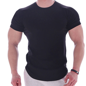 Camiseta de poliéster cómoda para hombre al por mayor, Camiseta básica informal de punto con logotipo personalizado, diseño liso en blanco multicolor - Product Image 4