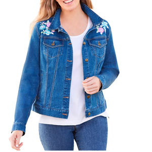 Hombres/Mujeres Vintage Color único chaqueta de mujer longitud corta a prueba de viento bordado chaqueta cortavientos ropa de invierno - Product Image 4