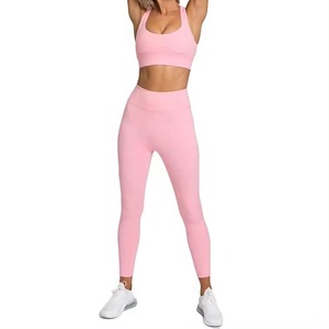 Onesie personnalisé Fitness femmes Yoga ensemble femmes sans couture vêtements de sport 2 pièces soutien-gorge et Leggings ensemble plaine ensemble d'entraînement pour les femmes - Product Image 6