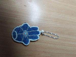 Porte-clés en tissu cousu à la main avec perles décoratives décoration suspendue avec perles perlées et broderie pour cadeau d'arbre - Product Image 2