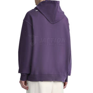 Sudaderas con capucha desgastadas de buena calidad para hombres Ropa de calle transpirable de moda personalizada Sudaderas con capucha desgastadas - Product Image 5