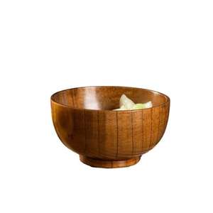 Eco Friendly Handmade <b>Wooden</b> Serving Bowl with Spoons for Home Kitchen <b>Dining</b> <b>Table</b> Top Fruit & Vegetable Soup Use - Product Image 2