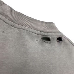 Camiseta rasgada de peso pesado personalizada camiseta desgastada con lavado ácido vintage unisex - Product Image 4