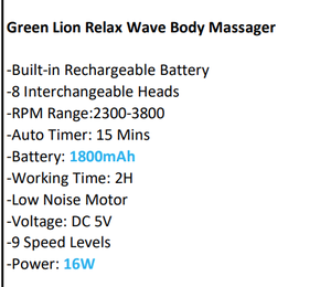 เครื่องนวดร่างกายแบบไร้สายควบคุมด้วยรีโมทคอนโทรลผลิตภัณฑ์นวดระดับพรีเมียมลายสิงโตสีเขียว - Product Image 5