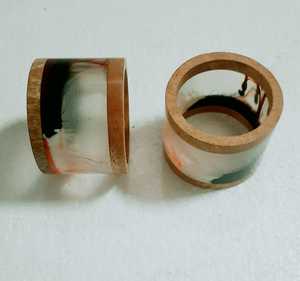 Handmade Premium Napkin Ring <b>Top</b> Designer Natural Mango Wood and <b>Resin</b> Use <b>for</b> <b>Table</b> Stocked Feature - Product Image 2