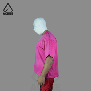 Logo personnalisé brodé délavé à l'acide T-shirt surdimensionné en coton épais à épaules tombantes pour hommes séchage rapide solide motif imprimé - Product Image 5