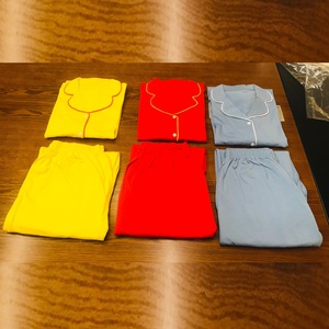 Nouvel arrivage : Ensemble de pyjama pour femme en gaze respirante, couleur unie, manches longues et pantalon, coupe ample et tendance, pour la maison. - Product Image 4