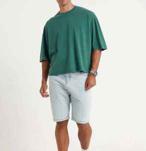 Camisetas de Hombre de Alta Calidad, 220 g/m², Corte Cuadrado, Ajuste Regular, 100% Algodón, Hombros Caídos, Logotipo Personalizado, Color Sólido, Transpirables - Product Image 3