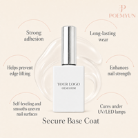 POEMYUN HEMA TPO Free Nail Gel Base Coat pour manucure UV LED Gel Polish OEM ODM