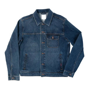 Veste en jean à simple boutonnage en coton pour hommes, coupe ajustée, style de la rue, vêtements d'extérieur à col montant, couleur unie pour le printemps, l'automne et l'hiver - Product Image 4