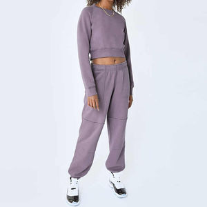 Pantalones de chándal holgados apilados gruesos frescos de moda de alta calidad para mujer a la venta Servicio OEM para el último diseño de invierno - Product Image 4
