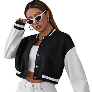 Letterman Jacket Crop Top Embroidered for <b>Women</b> Cold <b>Weather</b> Jacket With Full Customization on Trending - Product Image 1