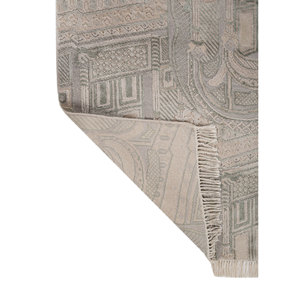 Tapis Khidki beige marron noué à la main en laine et soie de bambou - LRB-13018, épaisseur 10 mm, rectangulaire, nouveauté pour la maison, le couloir, la chambre à coucher, les adolescents - Product Image 5