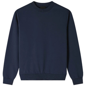 Sweat-shirt à col rond bleu marine pour homme, coupe classique, tricot uni, 100% coton, vêtement décontracté pour l'automne - Product Image 1