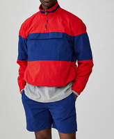 Chaqueta Cortavientos de Algodón Ecológico con Logotipo Personalizado para Hombre, Transpirable, Resistente al Viento, Talla Grande, con Cordón Ajustable