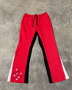 Pantalones de chándal acampanados informales para hombre de alta calidad, Cintura elástica de algodón 100%, pantalones de chándal apilados ligeros personalizables - Product Image 1