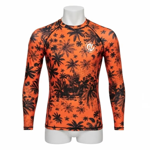 Haut de compression en tissu extensible à séchage rapide pour adultes, imprimé numérique, rash guard, surf, natation, vêtements de sport, entraînement - Product Image 1