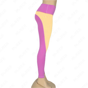 Femmes taille haute couleur unie Leggings de gymnastique dames panneau d'entraînement coupe serrée pantalon de sport taille élastique Yoga Leggings - Product Image 5