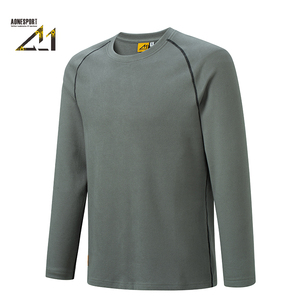 T-shirt à manches longues pour homme en polyester et élasthanne, col rond, tricoté, résistant au vent, sportif, anti-abrasion, anti-UV, respirant - Product Image 4