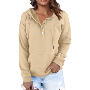 Sudadera Coreana de tendencia Kangaroo Pocket Drop Shoulder Sweater Mujeres Hoodies Casual Pullover Manga larga Algodón - Product Image 1