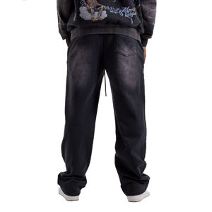 กางเกงลำลองผู้ชายทรงตรง ผ้าฝ้าย 100% น้ำหนักเบา ระบายอากาศ แห้งเร็ว มีเชือกผูก ลายพิมพ์เรียบ ทรงโอเวอร์ไซส์ - Product Image 4